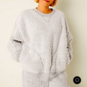 Victoria's Secret PINK Sherpa Crew Pocket Sweatshirt